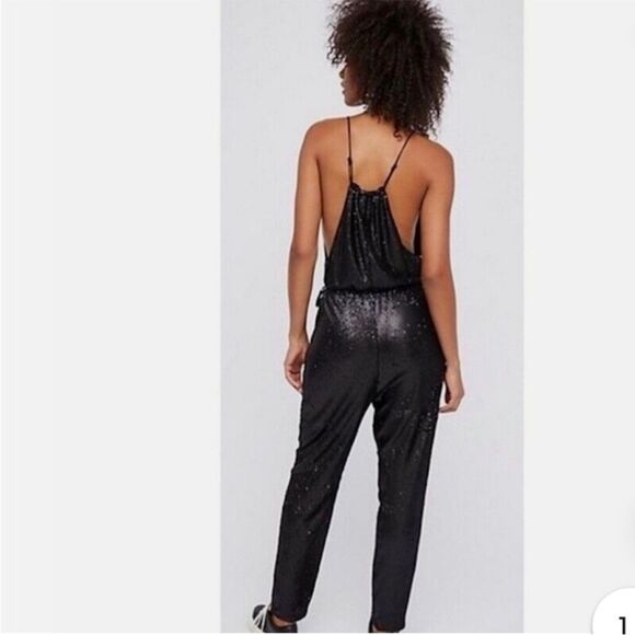 Free People All Over Sequin Jumpsuit in Black XS - Picture 2 of 9